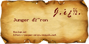Junger Áron névjegykártya